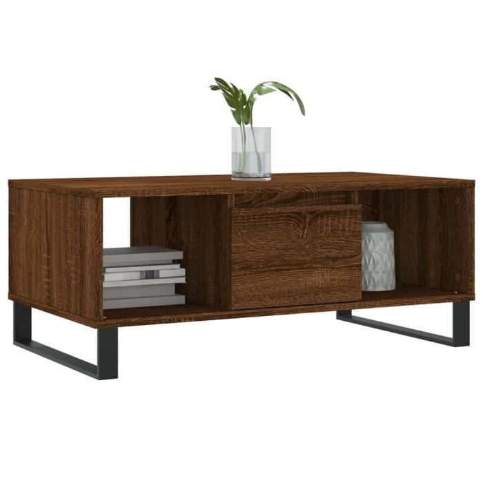 VidaXL Coffee Table Brown Oak 90x50x36.5 Cm Engineered Wood 830603