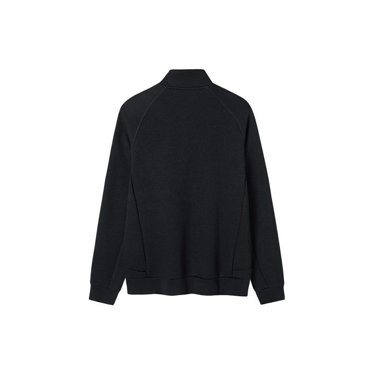 Anta Comprehensive Training Series Logo Letter Print Knitted Jacket Women Jacket Black 162137731-2