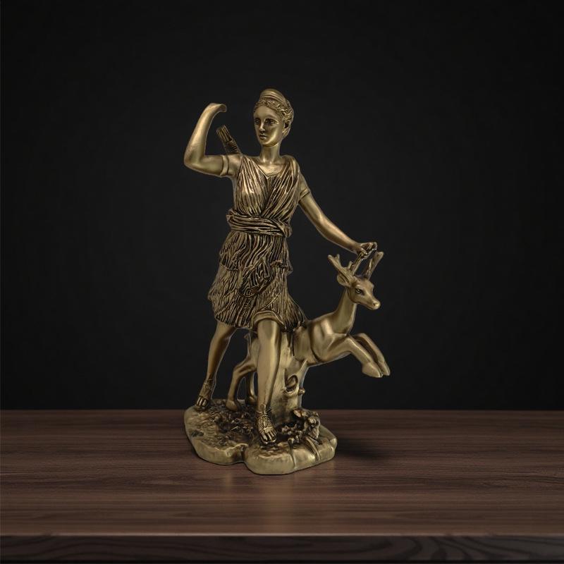 Artemis Sculpture Ornament: Moon Goddess Retro Decoration
