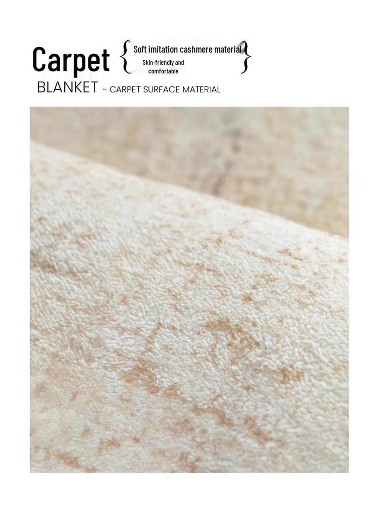 Retro Faux Cashmere Thickened Bedside Rug - Absorbent Bedroom, Bay Window, and Sofa Floor Mat