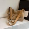 Suede Solid Color Tote Bag Large Capacity Buckle Versatile Fashion Crossbody Bag Soft Fashion Simple Women Handbag MIT