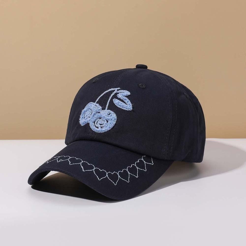 Korean Style Cherry Baseball Cap Sunscreen Sunshade Casquette Embroidered Peaked Hat Sports