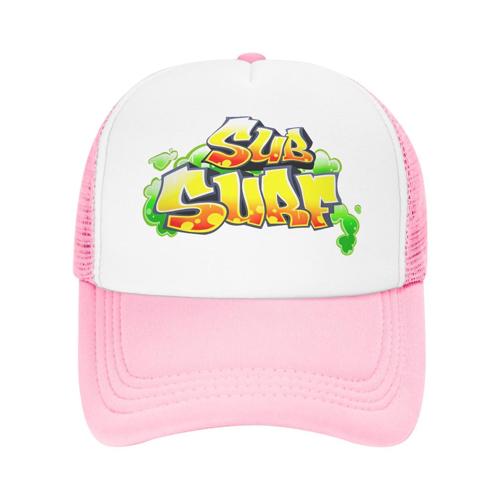 Subway Surfers Logo Mesh Sun Hats Game  Unisex Adult Custom DIY Hip Hop Hats Spring Streetwear Tennis Skate Adjustable Snapback Cap