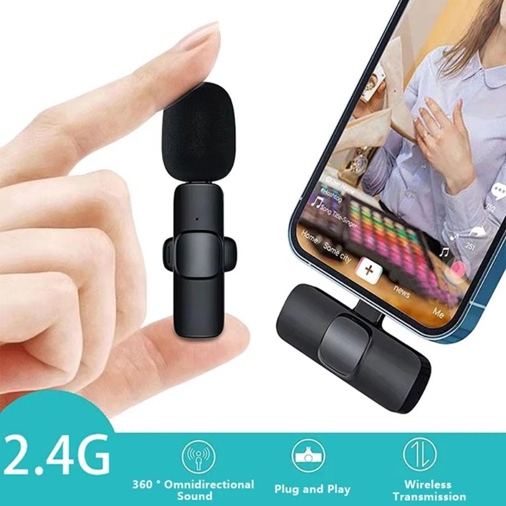 2 In 1 Mini Microphone Noise Cancelling Lavalier Microphone Wireless Microphone Podcast
