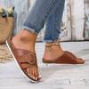 Fashion 2024 Women's Shoes Flat Bottom Frosted Leather Cork Slippers Men's and Women's Beach Outdoor Leisure Slippers