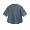 Summer 2026 Retro Hong Kong Style Petite Women's Short-Sleeve Denim Shirt