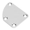 Guitar Neck Plate Aluminum Alloy Curved Instrument Accessory with 4‑Hole for DIY BassSilver