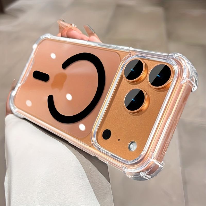 

Luxury Transparent Magnetic Case For iPhone 17 16 15 14 13 Pro Max 17Pro Cases For Magsafe Wireless Charging Bumper Clear Cover iPhone 13 чорний