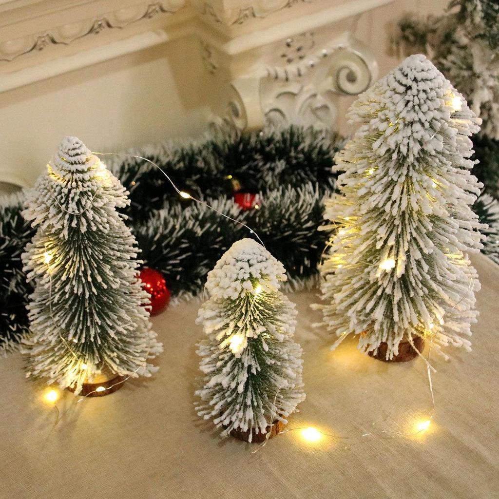 Tower-shaped Tabletop Cedar Snow Spray Christmas Tree Decoration for Hotel and Mall Displays