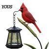 Healing Symbol Memorial Lamp Metal Red Bird Garden Stake Lamp, Vintage Lantern for Cemetery Yard Patio, Remembrance Candle Holder Rustic