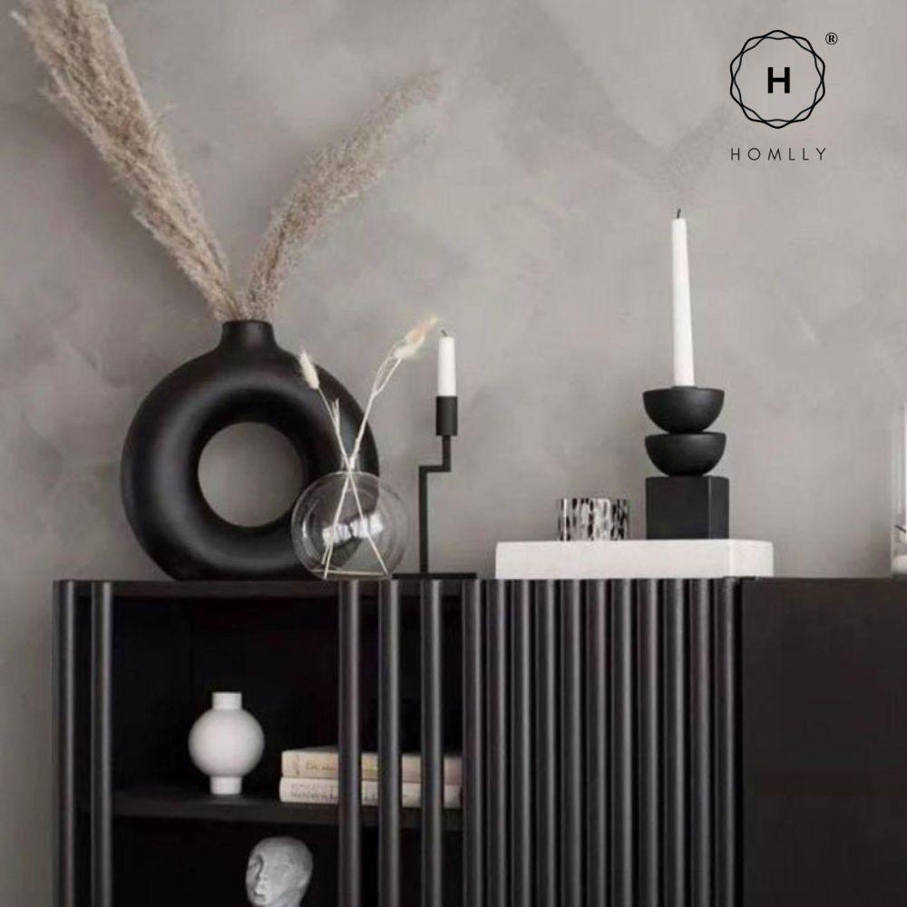 Homlly Plutto Minimalist Boho Geometric Nordic Ceramic Decor Pampas Flower Vase