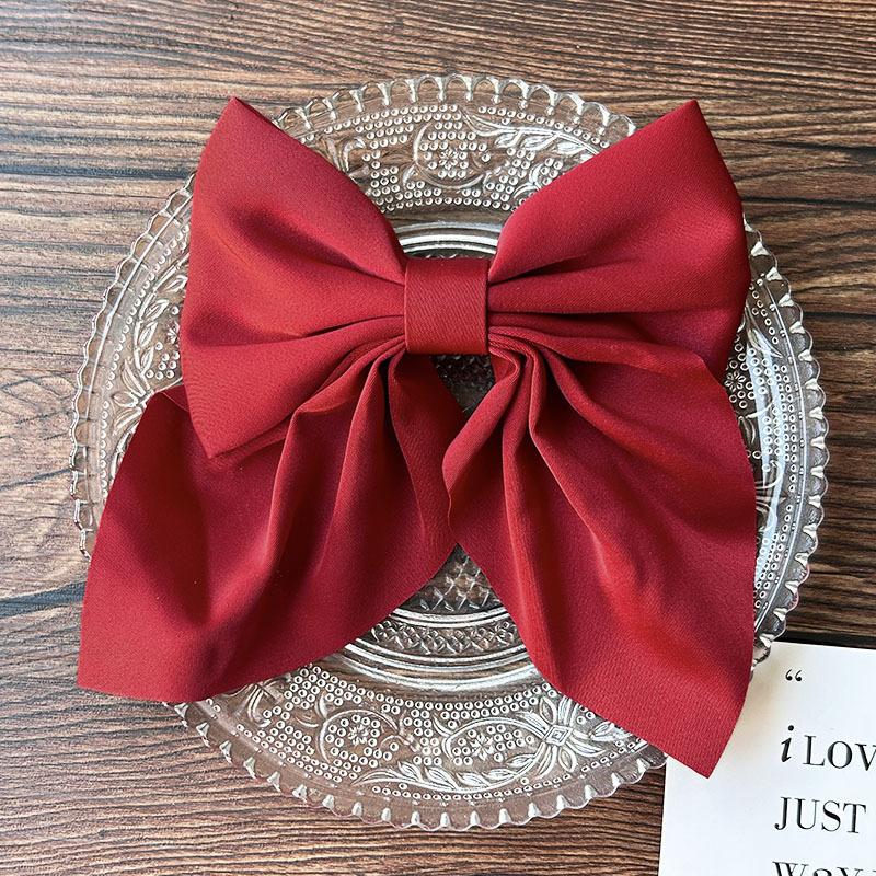 

Korean Solid Color Bow Hair Clips Elegant Ribbon Hairpins Barrettes For Women Girls Headwear Baby Ornament Hair Accessories Gift