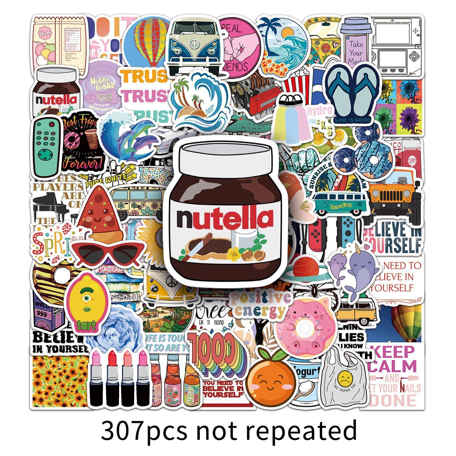 307 Trendy Waterproof Cartoon Graffiti Stickers for Decor
