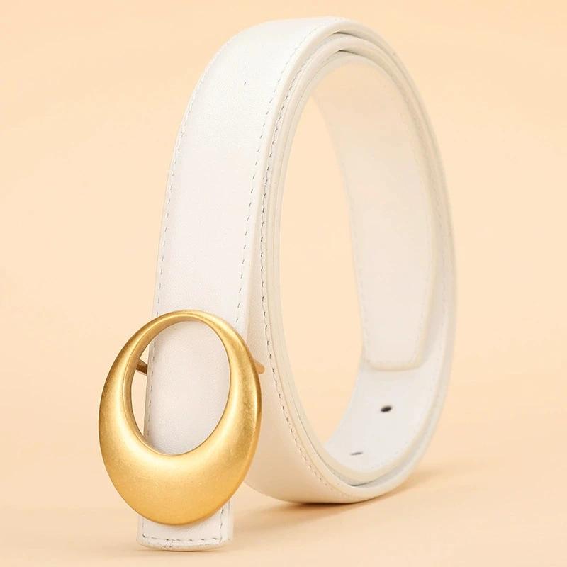 Fashionable Women's Belt; Cowhide Leather Belt for Women; Versatile Decoration with a High-End Feel; Trendy -
