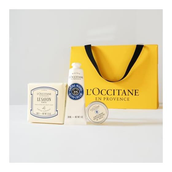 L OCCITANE Karite Comfort Shea Gift Set (Hand Cream 30mL & Organic Shea Butter 10mL & Soap 100g)