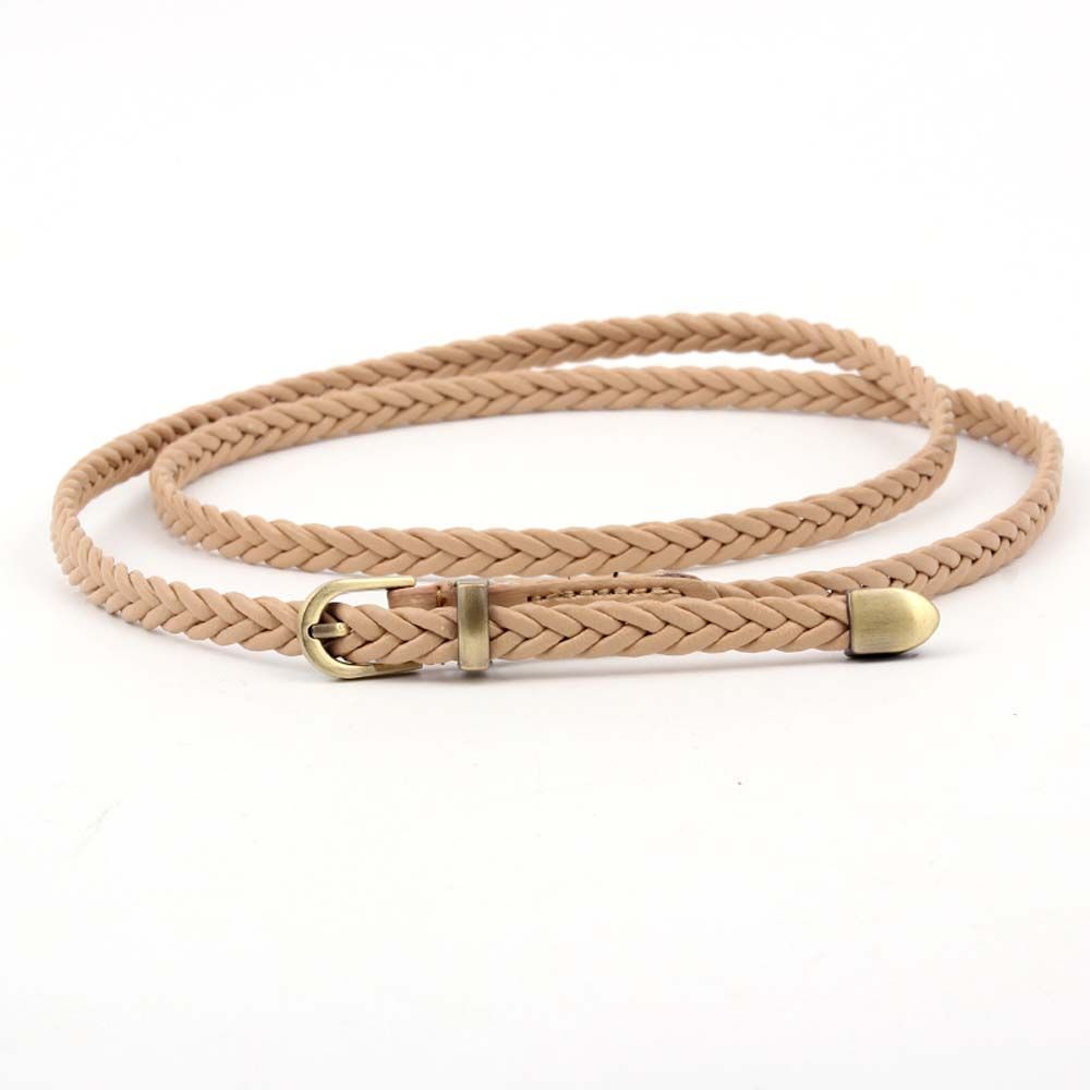 Thin Hand-woven Casual Retro Girls Waist Belt Braided Belts Pin Buckle Waistband