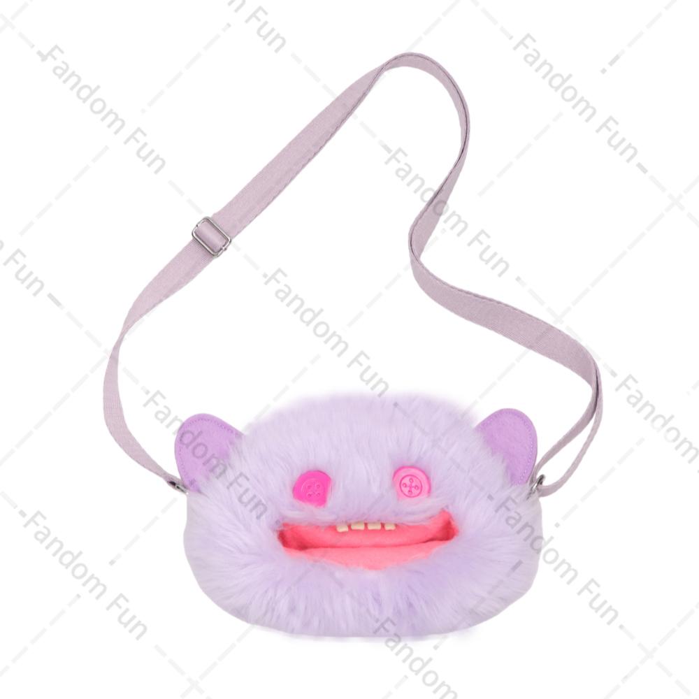 Fuggler Original Plush Shoulder Bag Wide Eyed Weirdo Screech Ugly Tooth Monster Big Head Crossbody Furry Backpack Birthday Gift