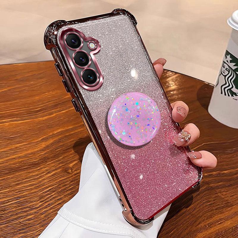 Shiny Star Stand Holder Case For Samsung Galaxy A17 A07 A55 A15 A35 A25 A54 5G A34 A14 S21 FE S22 S23 Plus S24 S25 Ultra Cover