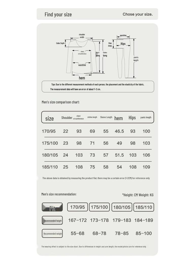 Hodo Men's V-Neck 100% Cotton Thermal Underwear Set