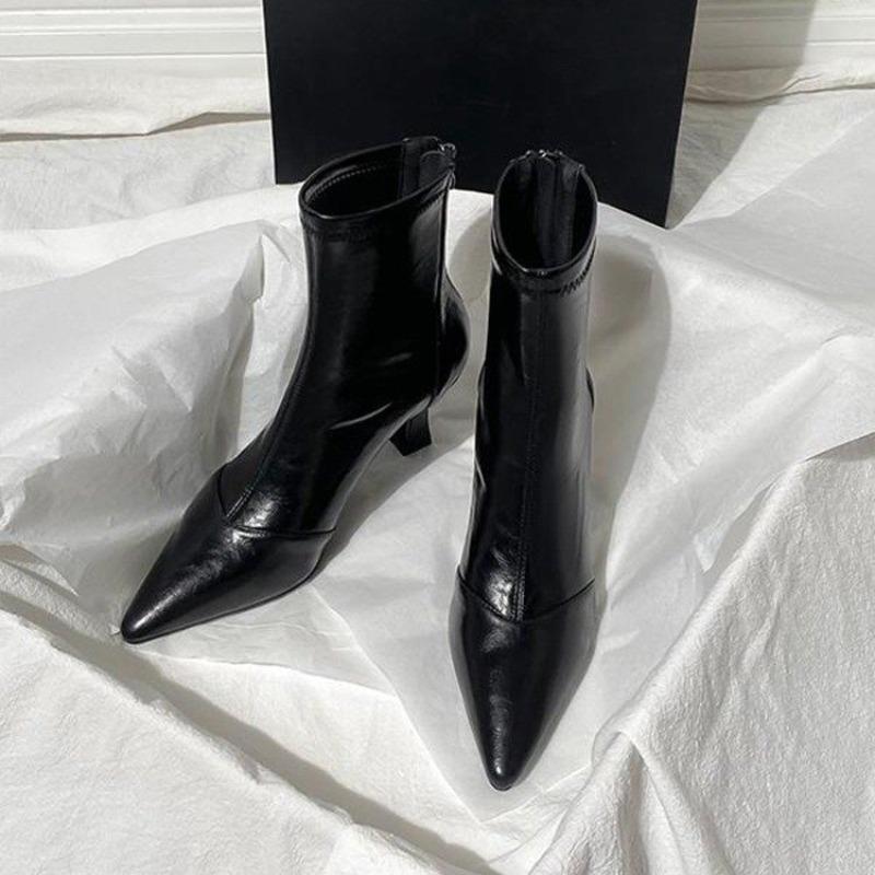 Sharp pointed slim high heels winter 2026 new size 43 women's boots fashion new brown women's boots