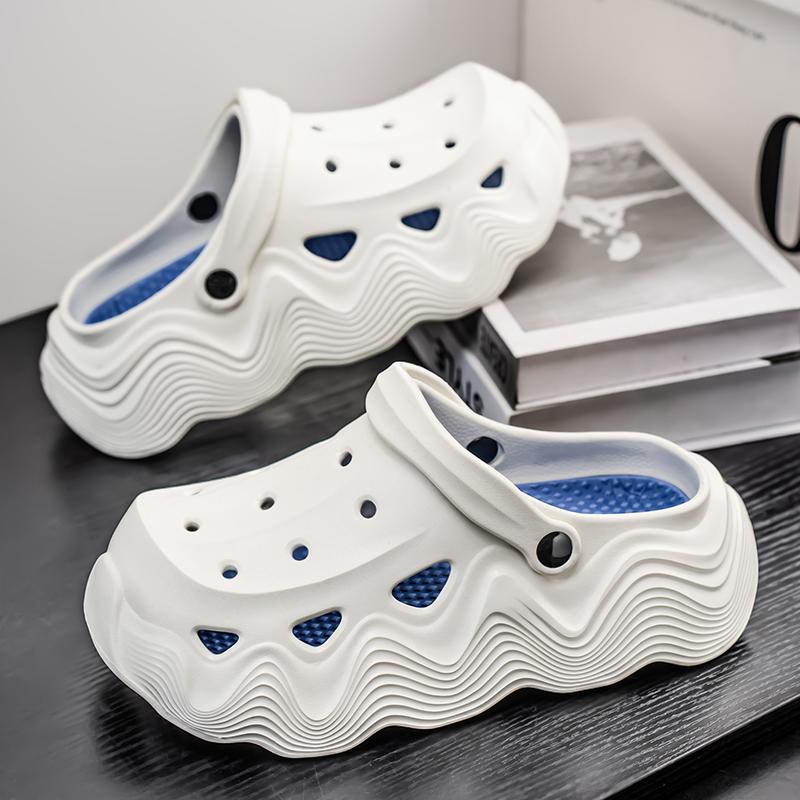 Fashion Thick Bottom Sandals Men Women Black White Slippers Outdoor Fashion Pearl Luxurious Diamond DIY Garden Sandals Clogs Water Shoes