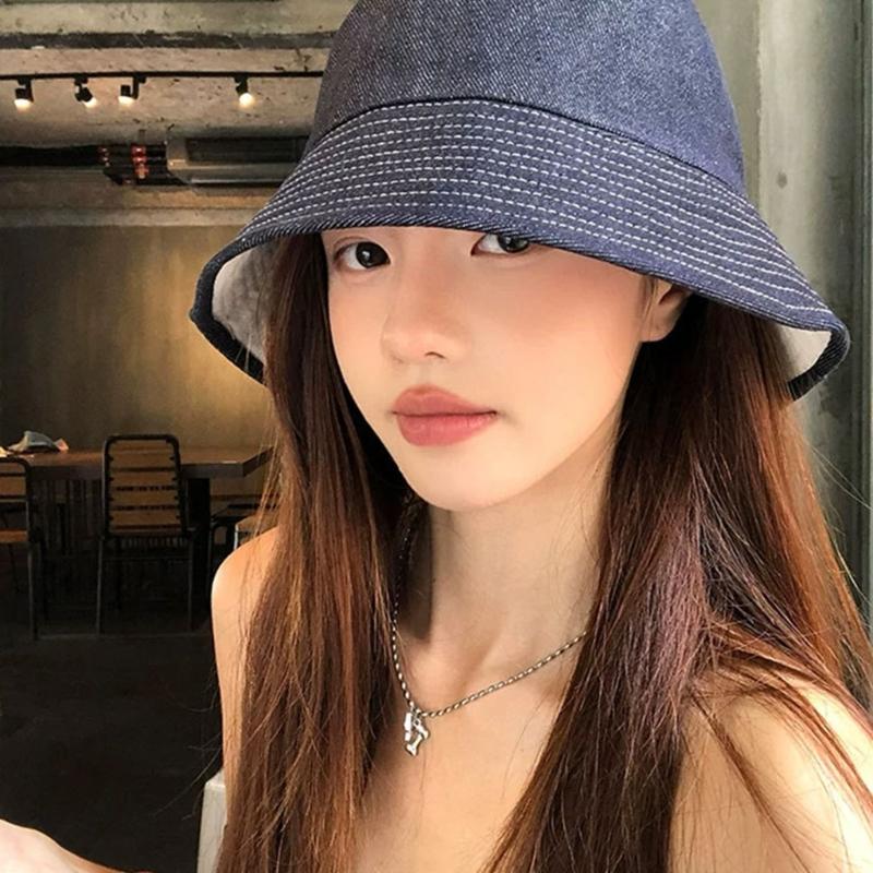Japanese Style Reversible Bucket Hat Lightweight Breathable Polyester Unisex Adjustable For Outdoor Travel