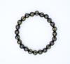 Black Mantra Bracelet with Golden, Spiritual Protection & Energy, Bracelet Gold Beads for Luck and Focus, Mantra Energy Bracelet