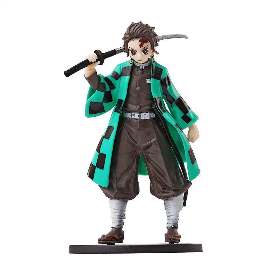 Demon Slayer Kimetsu No Yaiba Action Figure Set - Kamado Tanjirou with Sword Agatsuma Zenitsu And Nezuko as Warrior PVC Model To