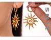 18k Gold-Plated Titanium Spiral Sun Pendant Necklace & Earrings Set