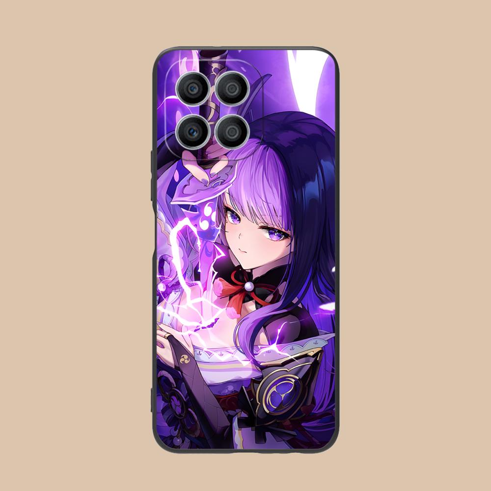 Game GI Raiden Shogun Matte TPU Mobile Phone Case for Honor 90 80 70 60 50 30 20 10 9 8 7 Pro S SE Lite 5G Printing Cover