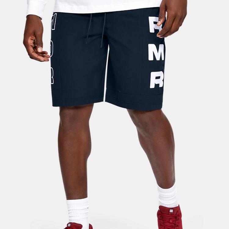 Under Armour Moments Basketball Sports Mid-Waist Loose Casual Shorts Men Bottoms Dark-Blue 1351340-408
