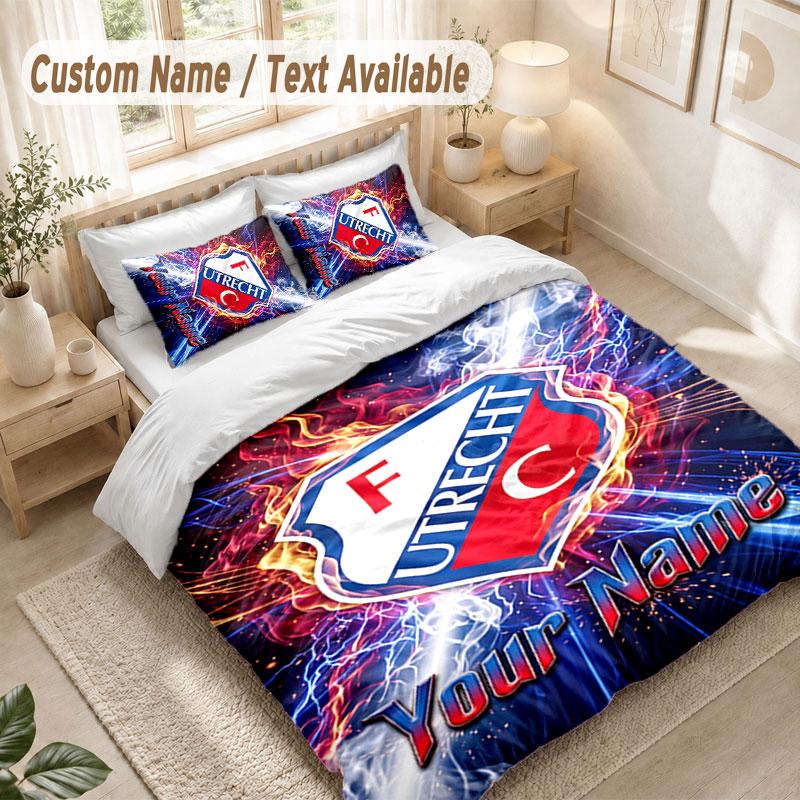 Custom Name Bedding Set 3 PiecesFC Utrecht Print Duvet Cover + 2 Pillowcases Soft Bed Decor