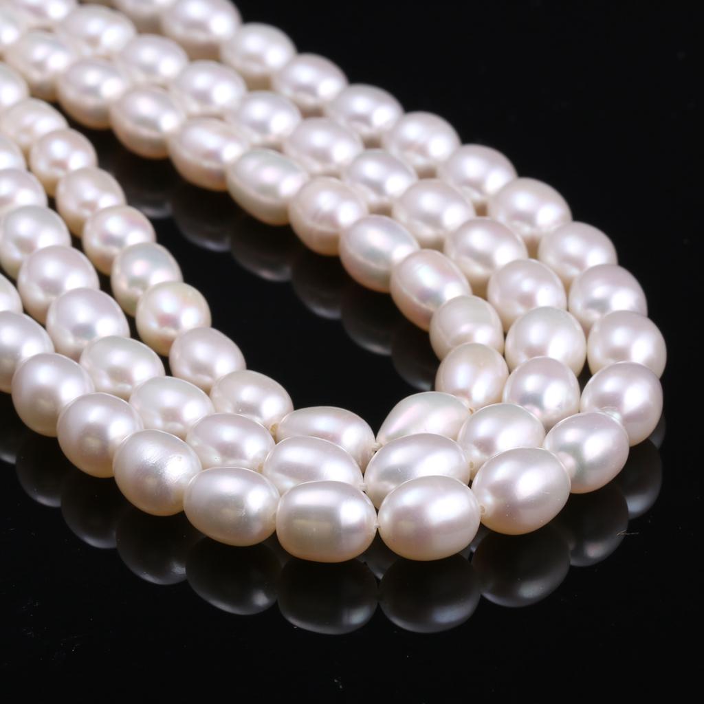 1String, AAA Natural Freshwater Rice Shape Pearl, 7-7.5mm Loose Spacer Pearl Beads for Jewelry Making DIY Holiday Gift, Women's Crafts, 36cm