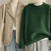 Autumn and Winter Women Soft Waxy Round Neck Cashmere Sweater Women's Loose Sweater Autumn and Winter Short Base Sweater