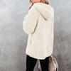 Frauen Winter Lässige Mode Lange ärmeln Einfarbig Plüsch Strickjacke Jacke Mantel