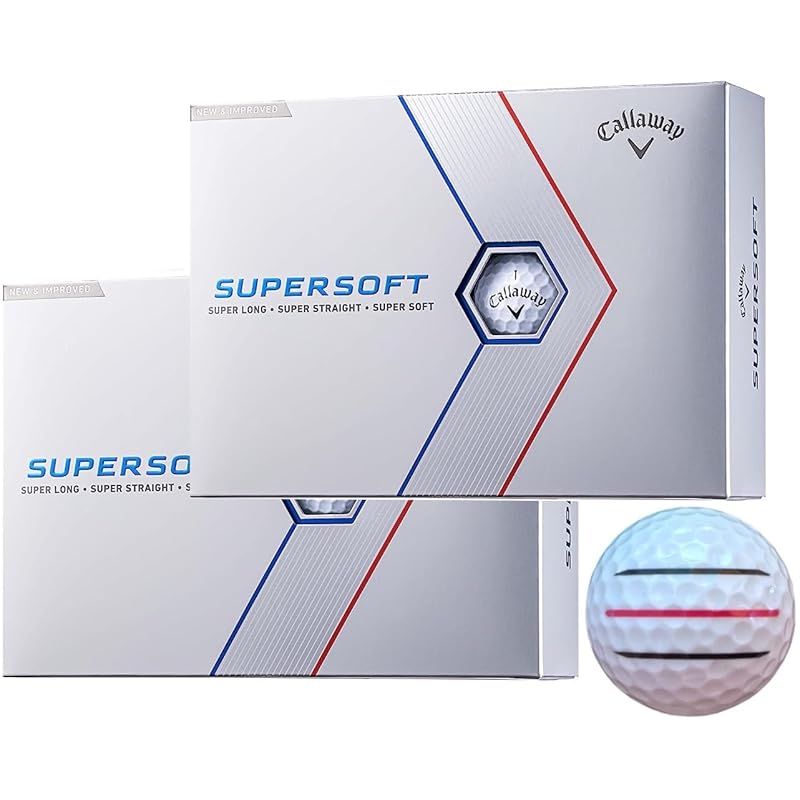 

[Hapiraki_Golf Лінія] м яч для гольфу callaway SUPERSOFT супер м який модель 2023 року З лінією (2 дюжини білих_3 лінії)