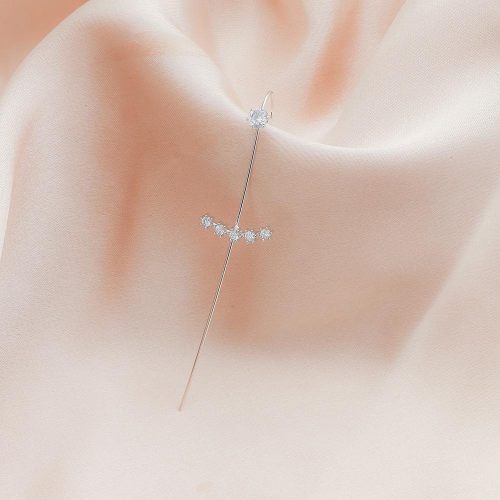 Chic Star Letter Zircon Ear Cuff and Diagonal Studs