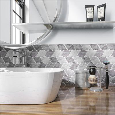 3D PVC Wall Sticker Marble Tile Sticker Self Adhesive Waterproof Kitchen Bathroom Home Decor DIY 30cm X 30cm
