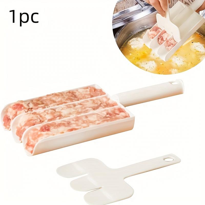 

1 шт., Креативная кухонная машинка для приготовления фрикаделек, ложка для приготовления фрикаделек с лопаткой для резки, набор для самостоятельного приготовления фрикаделек, белый