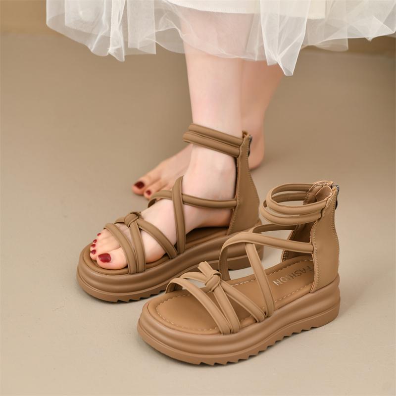 

Fashion 2025 Summer New Women s Sandals Increased Inner Heel Wedge Sunglasses Thick Base Lightweight Anti-slip Fairy Student 35