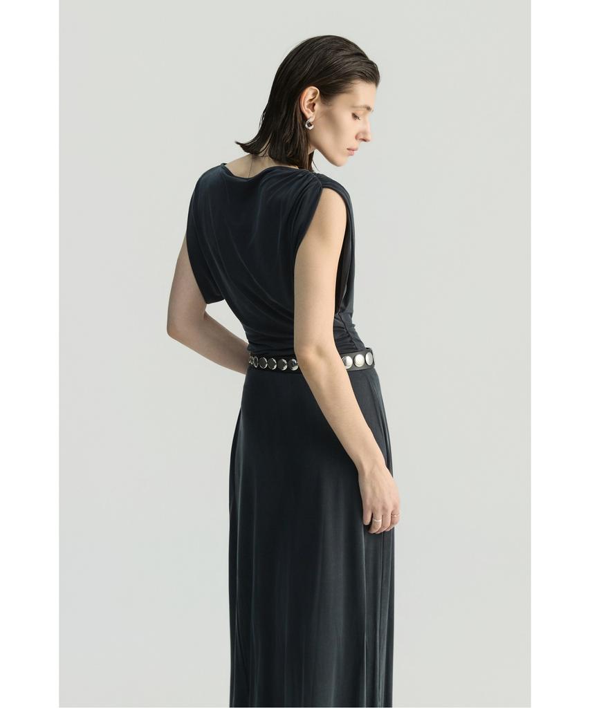 IROWOMEN Keallee Drape Soft Jersey Dress Iodam26110Bkx