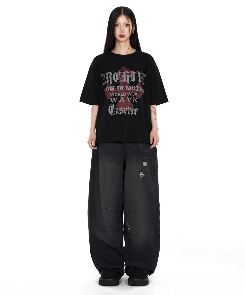 IDWS Wave Cross T-Shirt Black