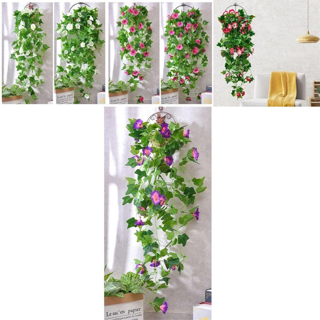 Morning Glory Artificial Silk Flowers Vine For Perfect Wall And Garden Decor**