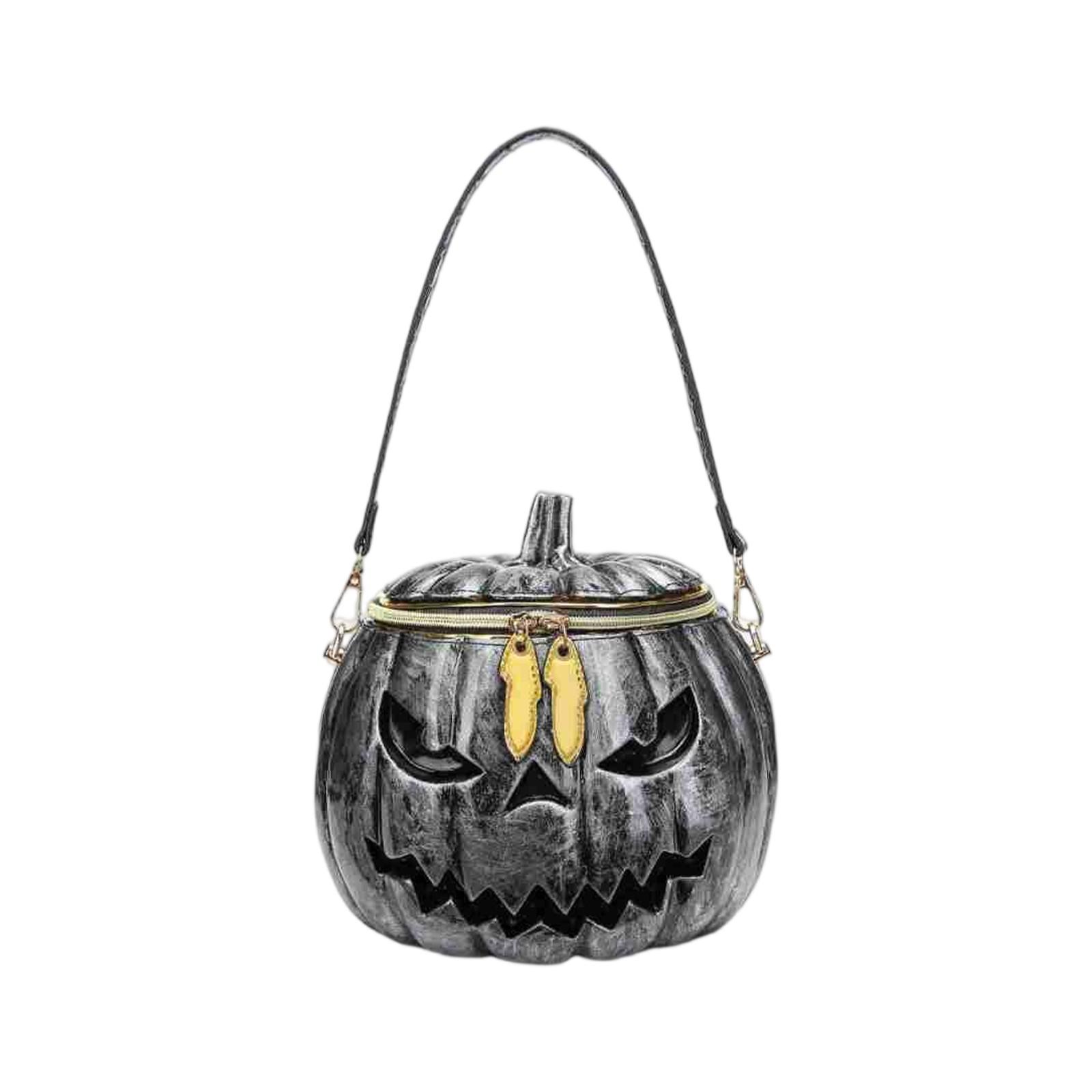 

Halloween Simulation Pumpkin Bag Handheld Single Shoulder Crossbody Multifunctional Bag One Size срібний