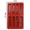 8 Cavity Silicone Cake Mold 3D Long Strip Silione Molds Mousse Cake Silicone Baking Molds French Dessert Chocolate Mold Bakeware
