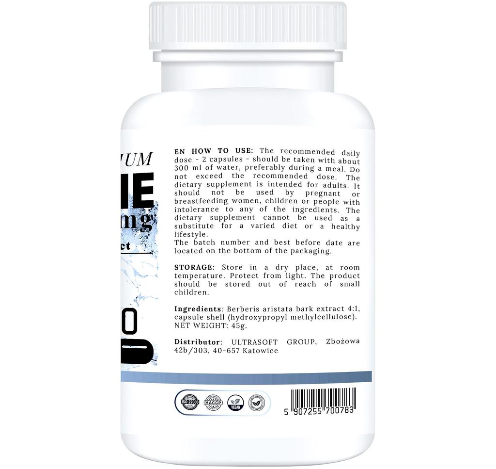 1500mg BERBERINE Extract Weight Loss Diabetes Glucose Insulin Der 4:1 60 Caps