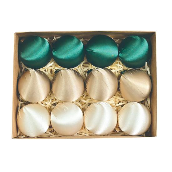 12Pcs/Set 6CM Velvet Christmas Ball Ornament Shatterproof Plastic Reusable Holiday Xmas Tree Hanging Flocked Ball Decoration Pendant