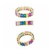 Gold Plated Ring with Colorful Zircons, Surgical Steel, Size 17