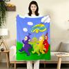 1PC Teletubbies Patterned Flannel Blanket Suitable For All Seasons For Home Decor Warmth And Comfort Gifts Holiday Present