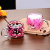 Double Wall Glass Coffee Mugs Set of 4 High Borosilicate Insulated Cups with Colorful Petal Design for Tea